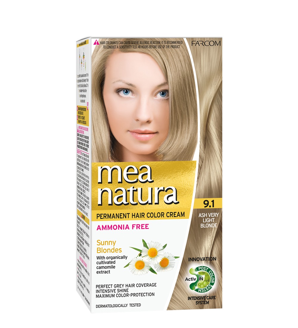 Permanent Hair Color Cream Ammonia Free 9.1- Ash Very Light Blond